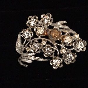 Silver and Rhinestone Pin